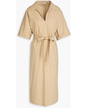 Gentry Portofino Belted Cotton-Poplin Midi Dress - Natural