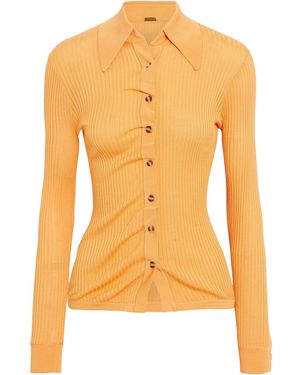 Dodo Bar Or Pata Ribbed-Knit Shirt - Orange