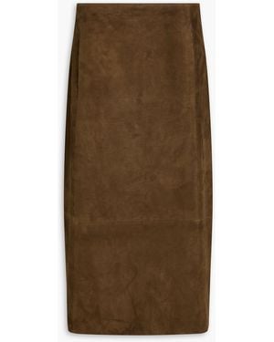 Vince Suede Midi Skirt - Brown