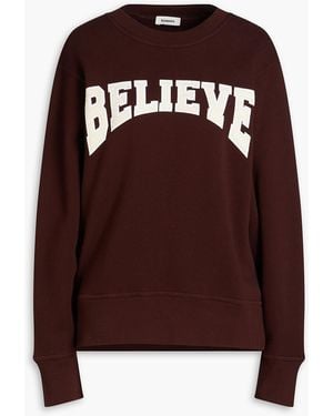 Sandro Appliquéd Cotton-fleece Sweatshirt - Brown