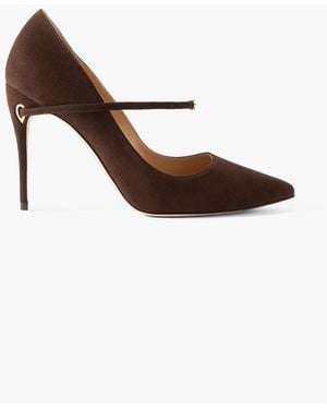 Jennifer Chamandi Lorenzo 105 Suede Court Shoes - Brown