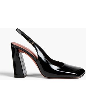 AMINA MUADDI Charlotte Patent-leather Slingback Court Shoes - Black
