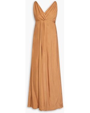 Jonathan Simkhai Rinna maxikleid aus twill aus einer cupromischung mit falten - Braun