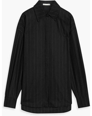 Emilia Wickstead Audre Pinstriped Poplin Shirt - Black