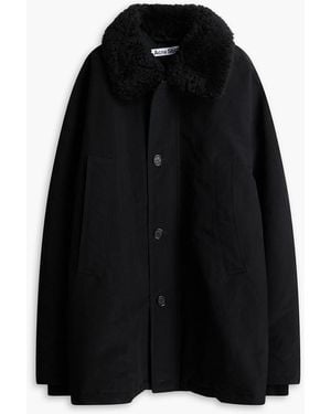 Acne Studios Shearling-Trimmed Woven Jacket - Black