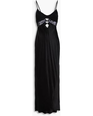 Bec & Bridge Nora Lace-Paneled Satin Maxi Dress - Black