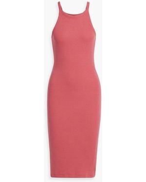 ATM Ribbed Stretch-modal Jersey Midi Dress - Red
