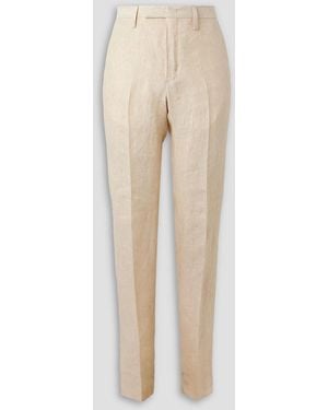 MR P. Phillip Tapered Linen Suit Trousers - Natural