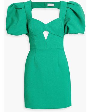 Rebecca Vallance Dionne Cutout Cloqué Mini Dress - Green