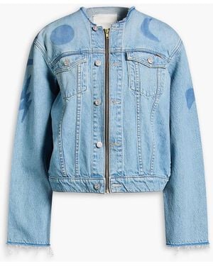 Mother Bruised Bruiser Denim Jacket - Blue