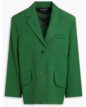 Jacquemus Slub Woven Blazer - Green