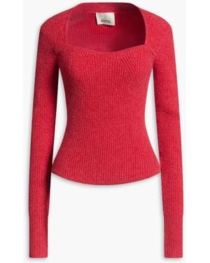 Isabel Marant Pullover "bailey" aus einer gerippten woll-kaschmirmischung - Rot