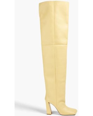 AMINA MUADDI Marine Leather Thigh Boots - Yellow