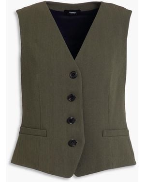 Theory Textured-crepe Vest - Green