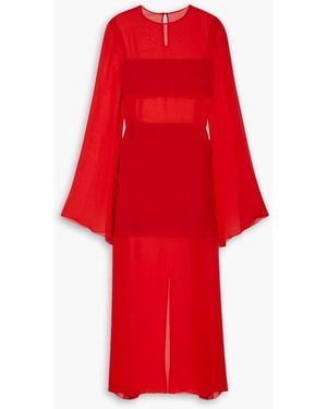 Interior The mia silk-chiffon maxi dress - Rot