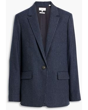 Vince Pinstriped Woven Blazer - Blue