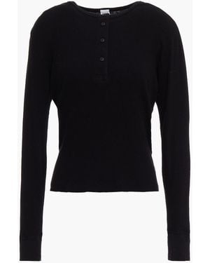RE/DONE Ribbed Cotton-jersey Top - Black