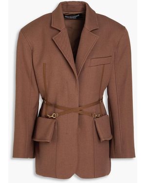 Jacquemus Soco Belted Wool-twill Blazer - Brown