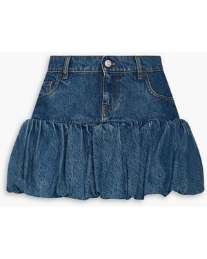 Coperni Minirock aus denim mit raffung - Blau