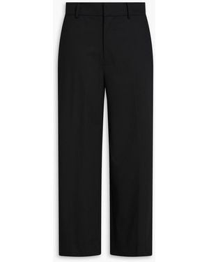 STAUD Prince Cropped Twill Straight-Leg Trousers - Black