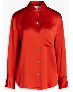 Vince Silk-satin Crepe Shirt - Red