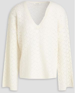 By Malene Birger Cimone Pointelle-knit Wool-blend Jumper - White