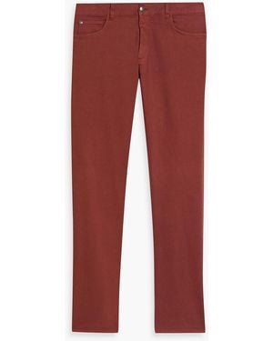 Canali Cotton-Blend Twill Chinos - Red