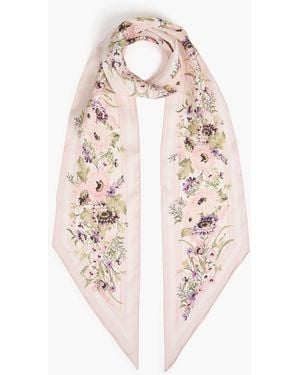 Zimmermann Floral-print Silk-twill Scarf - White