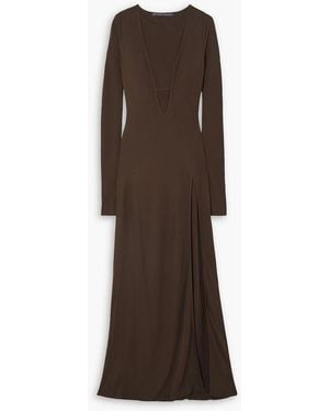 Zeynep Arcay Cutout Jersey Maxi Dress - Brown