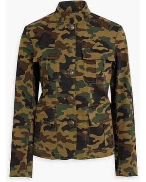 Nili Lotan Cambre Camouflage-print Cotton-blend Twill Jacket - Green