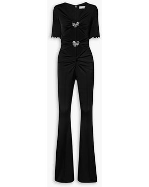 Et Ochs Carson jumpsuit aus glänzendem stretch-jersey mit cut-outs und verzierungen - Schwarz