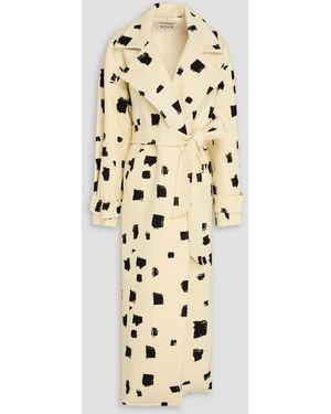 TOVE Adut Belted Printed Wool-blend Felt Coat - Natural
