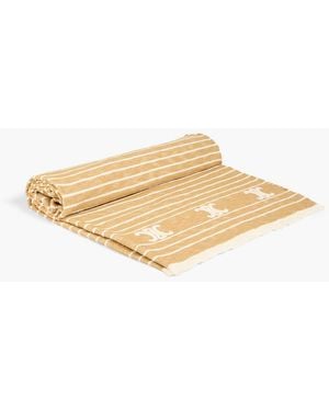 Celine Striped Cotton-blend Terry-jacquard Beach Towel - White