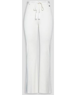 Tom Ford Tasselled Ribbed-Knit Flared Pants - White