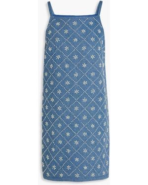 Rag & Bone Gentry Embellished Denim Mini Dress - Blue