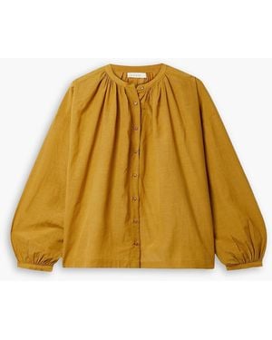 Doen Jane Cotton-blend Voile Blouse - Yellow