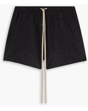 Fear Of God Wide-Leg Logo-Appliquéd Crinkled Ripstop Drawstring Shorts - Black