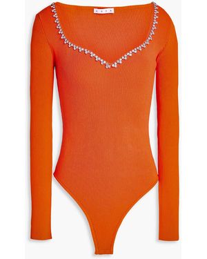 Area Body aus rippstrick mit kristallverzierung - Orange