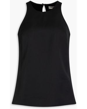 By Malene Birger Malida Wool-blend Gazar Top - Black