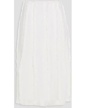 PUCCI Frayed Gauze Midi Skirt - White