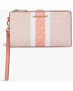 MICHAEL Michael Kors Printed Textured Continental Wallet - Pink