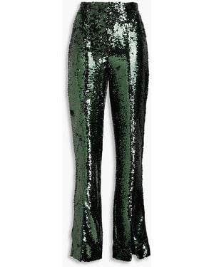 Jonathan Simkhai Ariah Sequined Tulle Straight-leg Pants - Green