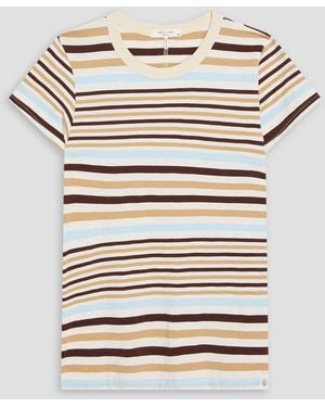 Rag & Bone Striped Cotton-Jersey T-Shirt - Grey