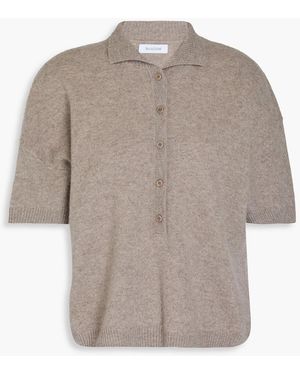 NAADAM Mélange Cashmere Polo Sweater - Grey