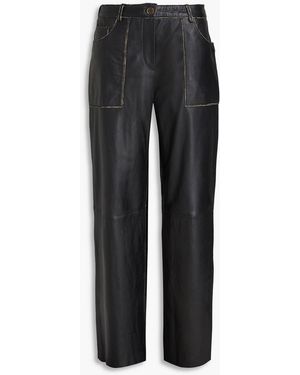 Muubaa Leather Wide-leg Pants - Black
