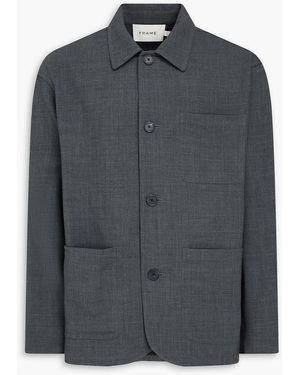 FRAME Wool-Blend Shirt Jacket - Black
