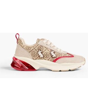 Tory Burch Embroidered Jacquard Trainers - Pink