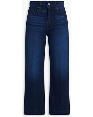 PAIGE Anessa Cropped High-Rise Wide-Leg Jeans - Blue