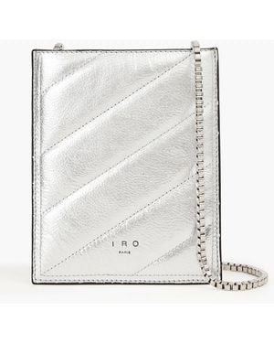 IRO Quilted Pebbled-leather Phone Pouch - White