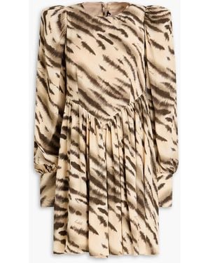 ROTATE BIRGER CHRISTENSEN Tiger-print Jacquard Mini Dress - Natural